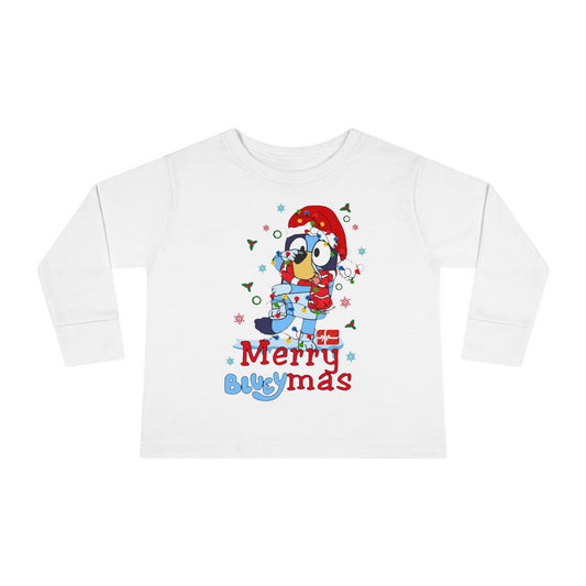 Toddler Tee — Merry BLUEYMAS Christmas Long Sleeve