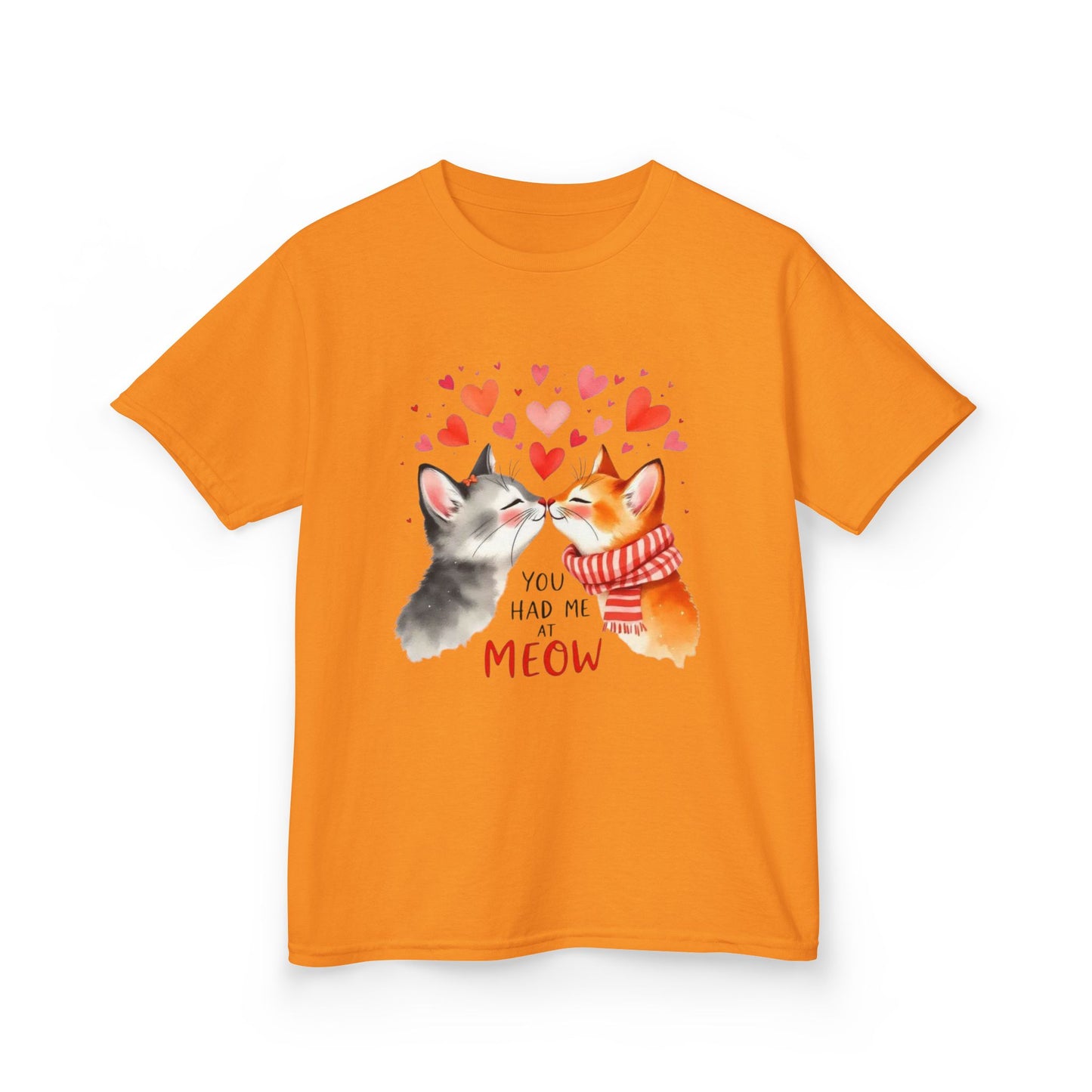 Kids Tee — Cute Cats 'You Had Me at Meow' Valentine Shirt