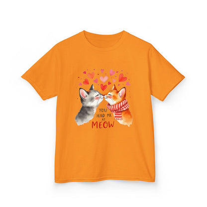 Kids Tee — Cute Cats 'You Had Me at Meow' Valentine Shirt