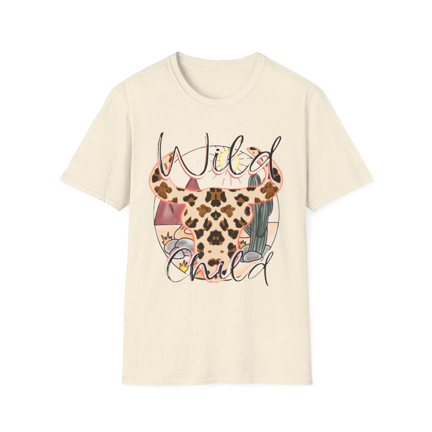 Desert Leopard Cow Skull T-Shirt — Southwestern Sun-Soaked Graphic Tee