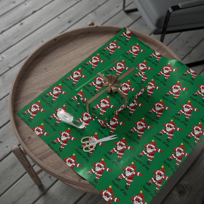 Dabbin' Santa Pattern Wrapping Paper Roll