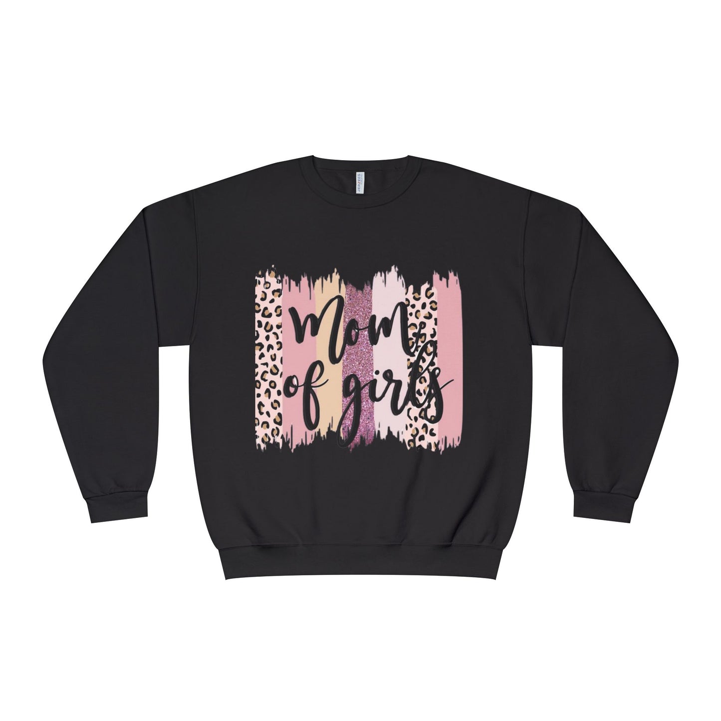 Mom of Girls Leopard Brushstroke Crewneck Sweatshirt