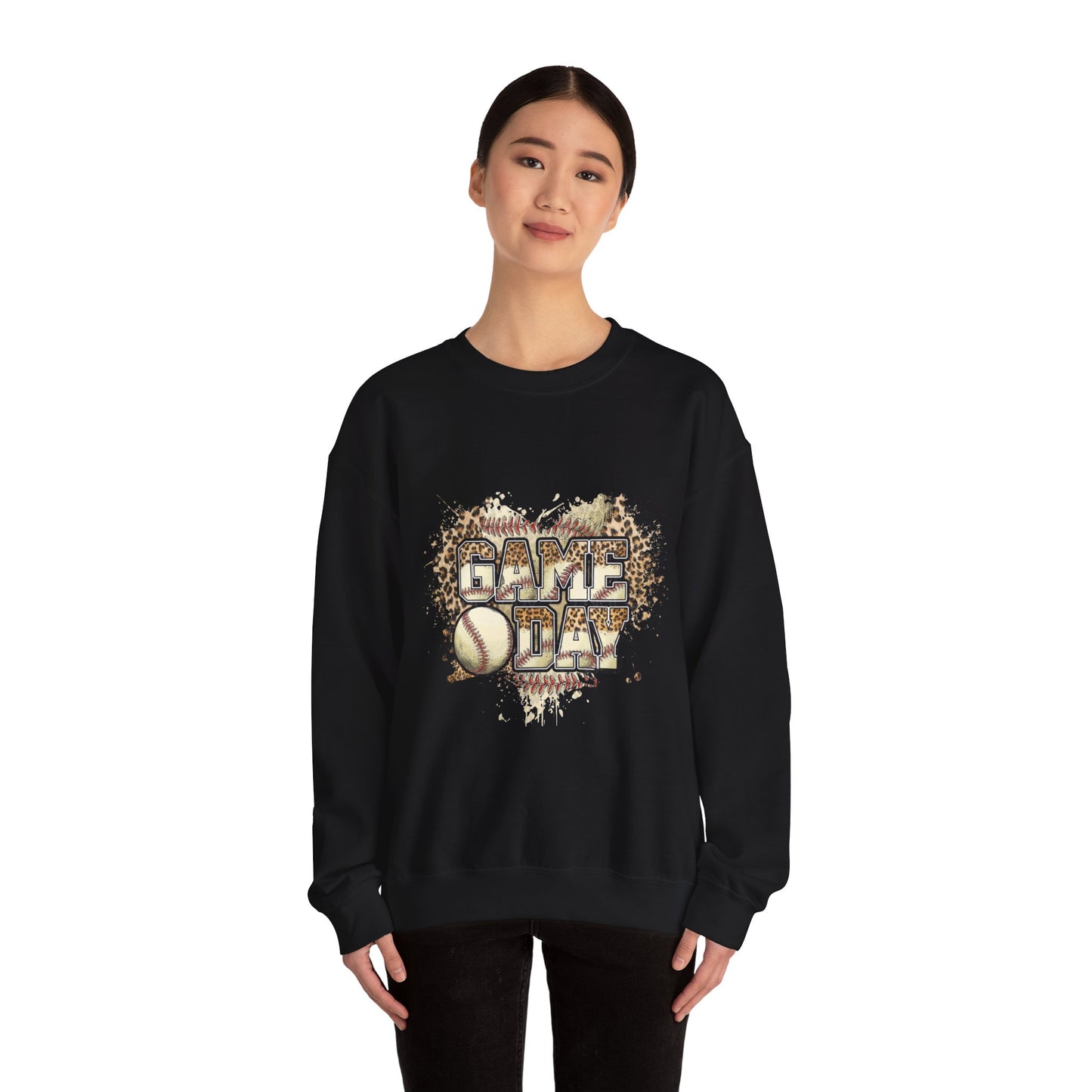 Softball 'Game Day' Crewneck Sweatshirt — Distressed Baseball Design