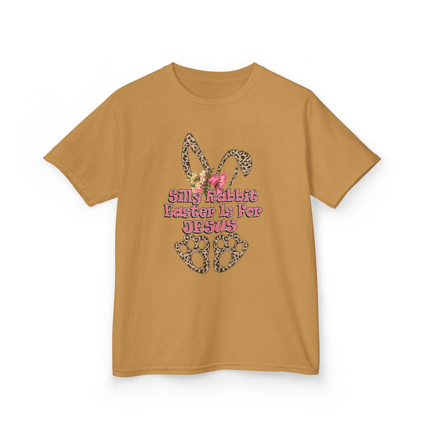 Kids Tee — Leopard Bunny Ears & 'This Little Bunny Is For Jesus' Easter Shirt