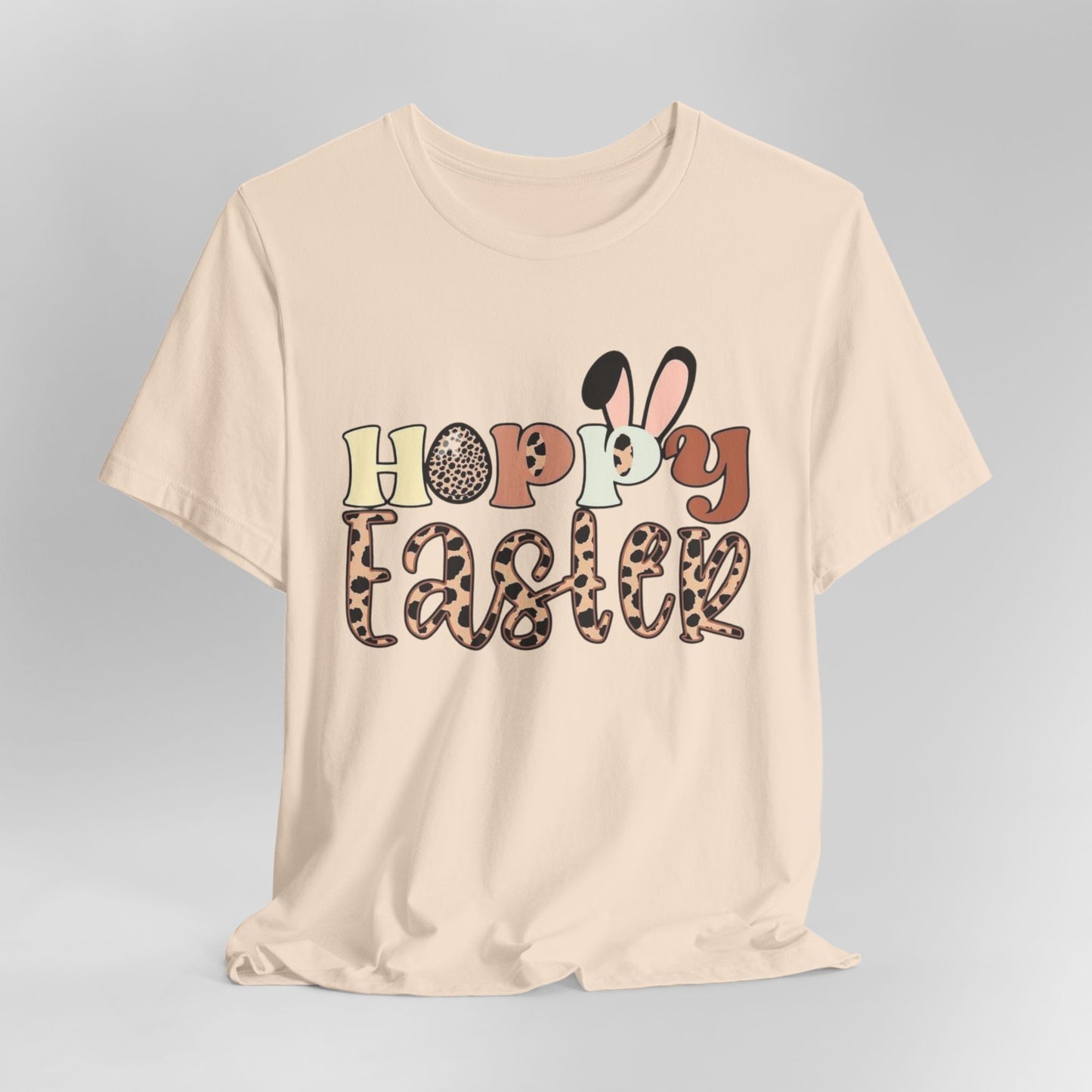 Happy Easter Leopard Print Tee — Cute Bunny Egg Holiday T-Shirt