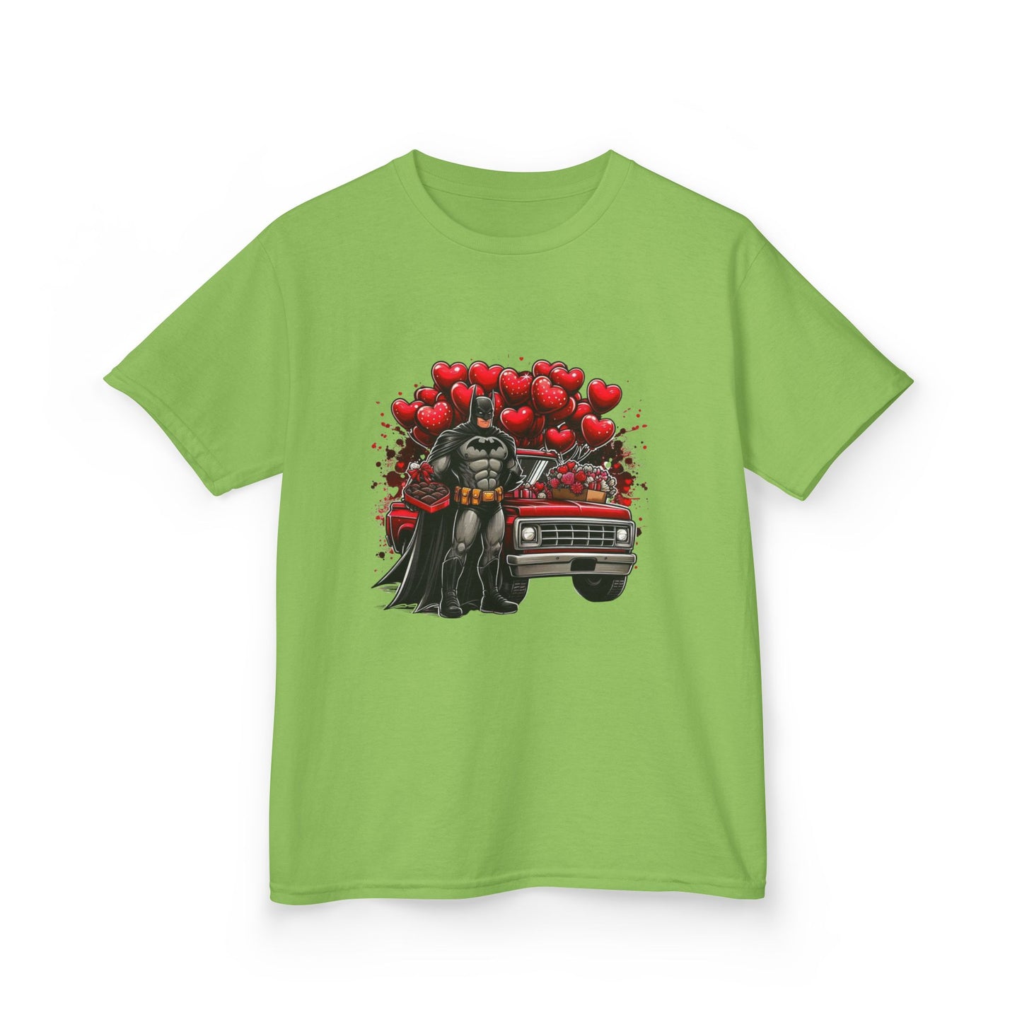 Kids Vader Valentine T‑Shirt — Darth Vader with Hearts and Vintage Car