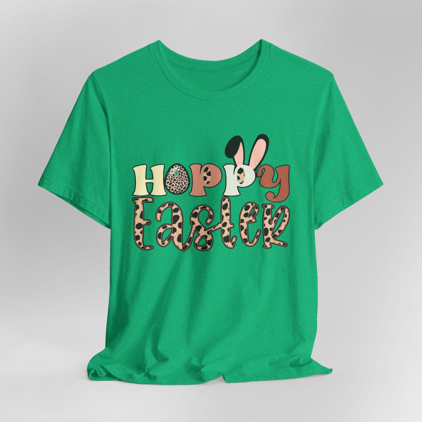 Happy Easter Leopard Print Tee — Cute Bunny Egg Holiday T-Shirt