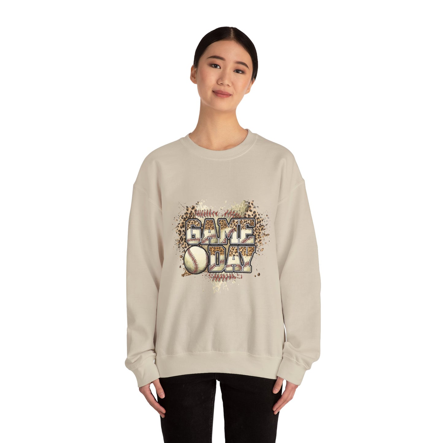 Softball 'Game Day' Crewneck Sweatshirt — Distressed Baseball Design