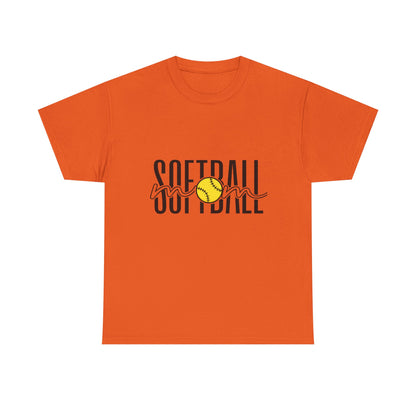 Softball Mom/Player Tee — Retro Script Softball Graphic T-Shirt
