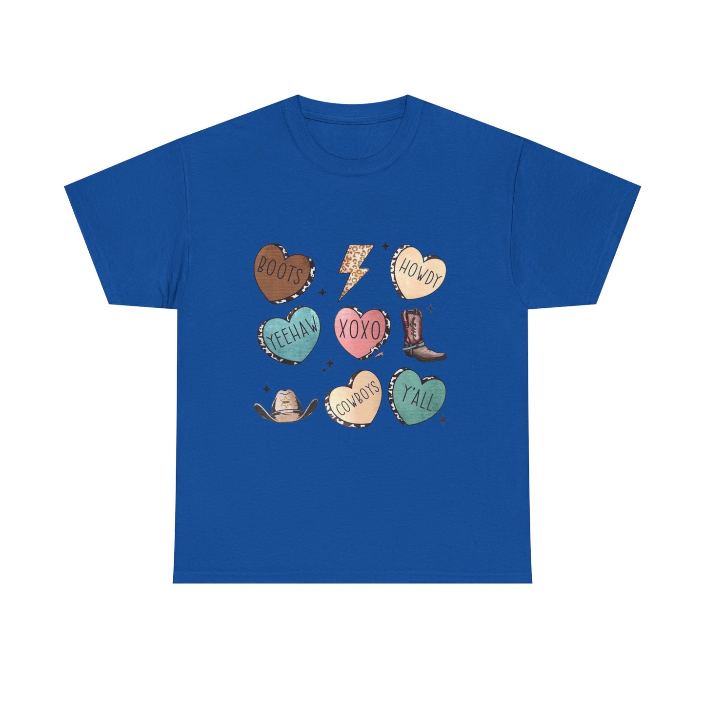Cowgirl Candy Heart Tee — Cute Western Hearts Graphic T-Shirt (XOXO, Howdy, Y'all)