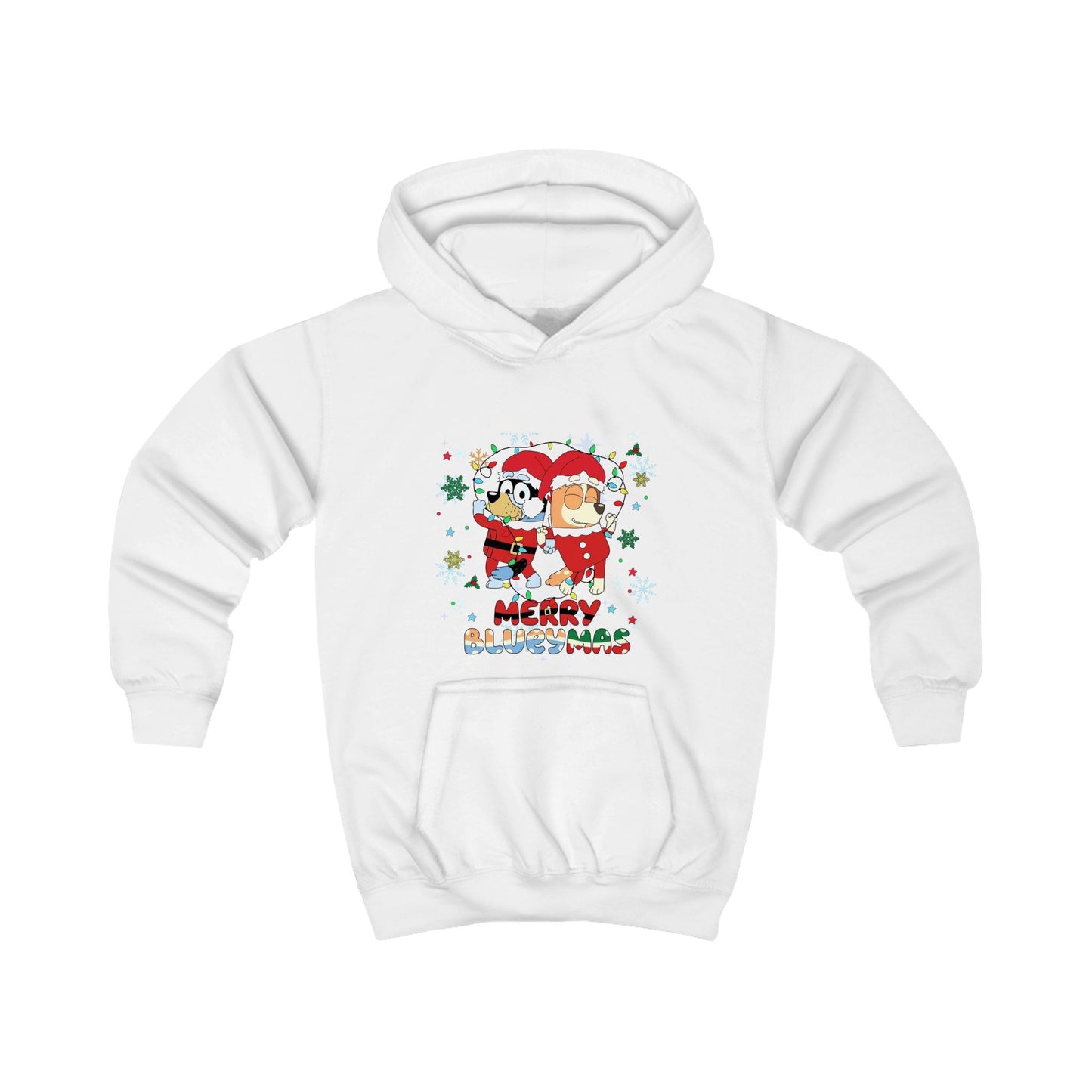 Kids Hoodie - Merry Christmas Cartoon Santa Penguins Holiday Sweatshirt