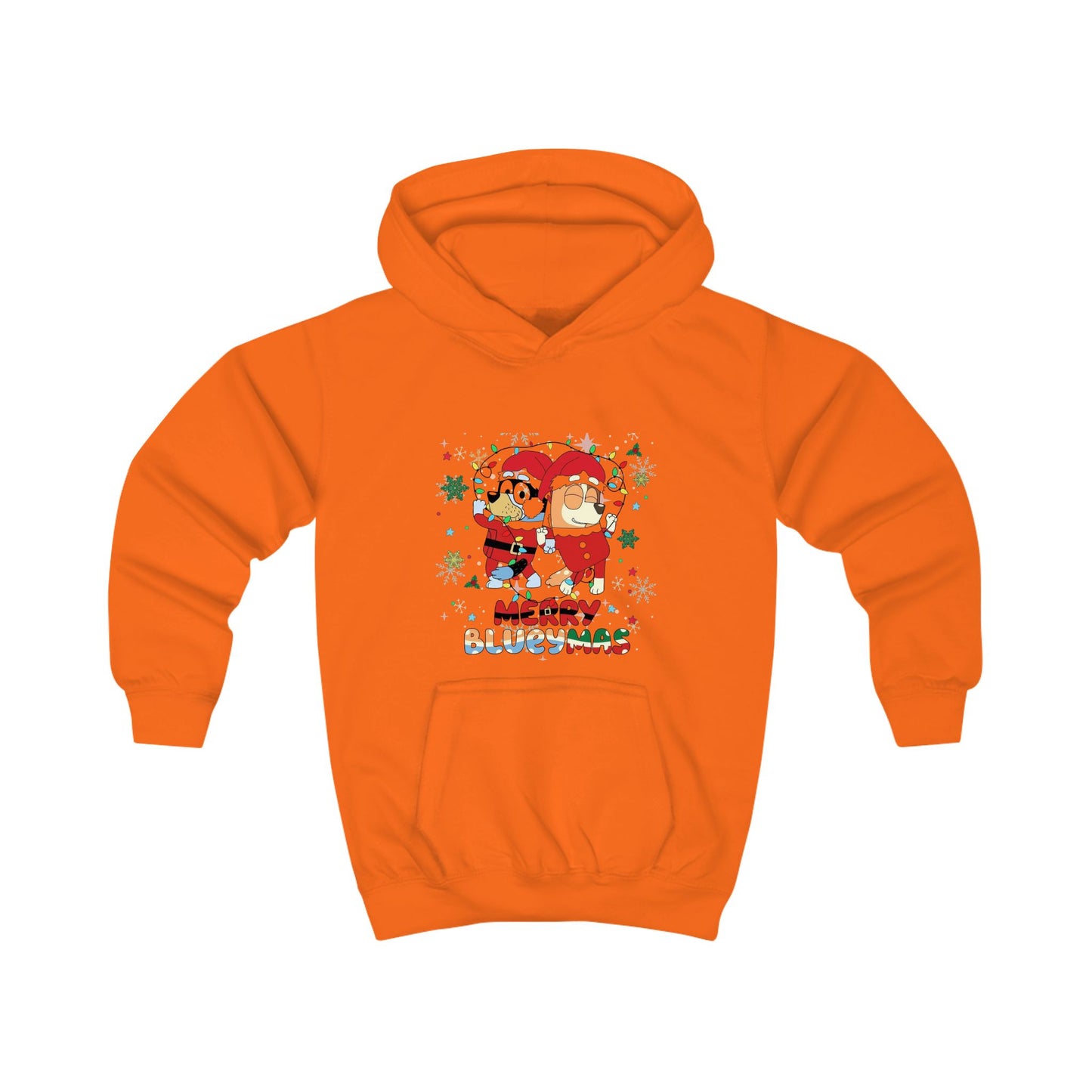 Kids Hoodie - Merry Christmas Cartoon Santa Penguins Holiday Sweatshirt