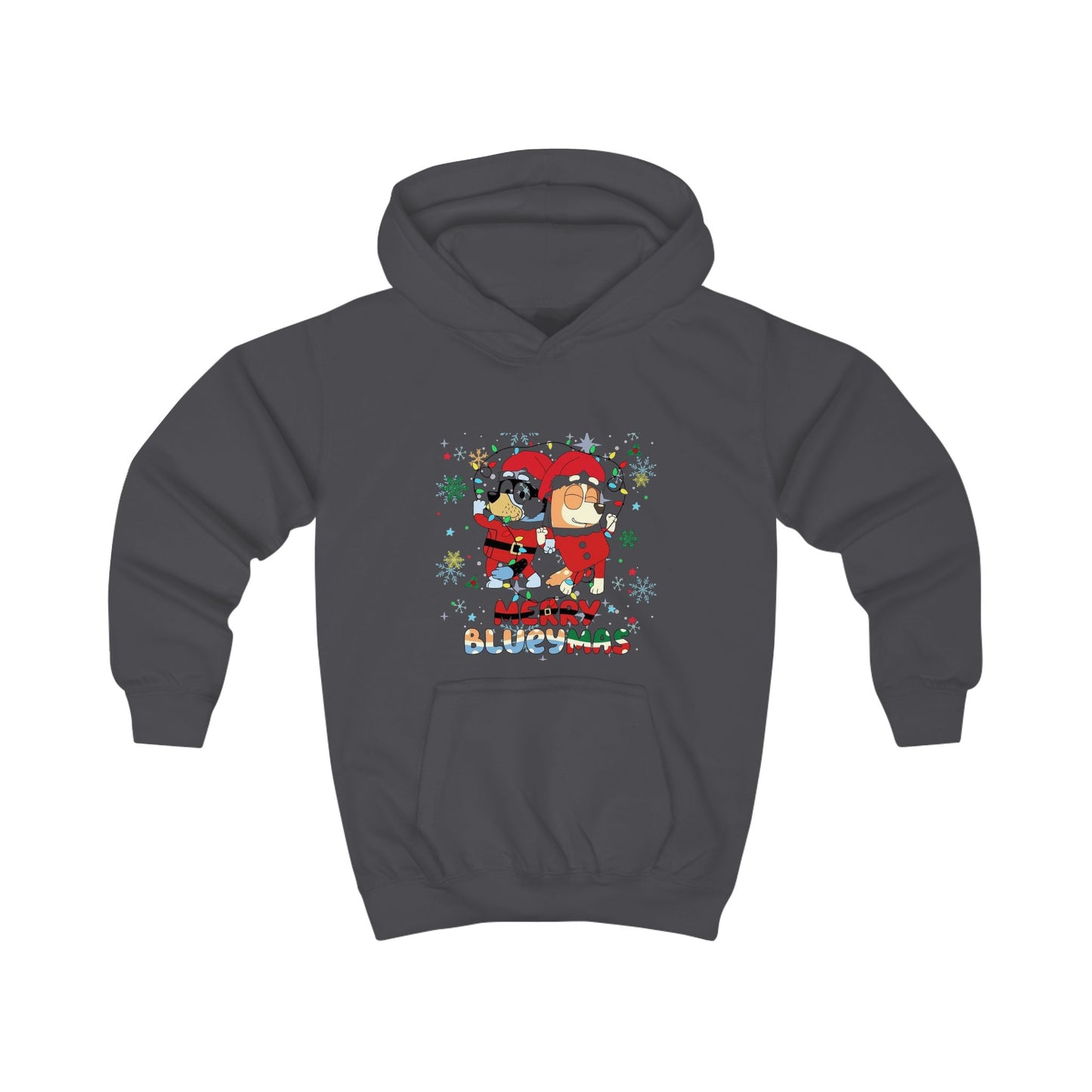 Kids Hoodie - Merry Christmas Cartoon Santa Penguins Holiday Sweatshirt
