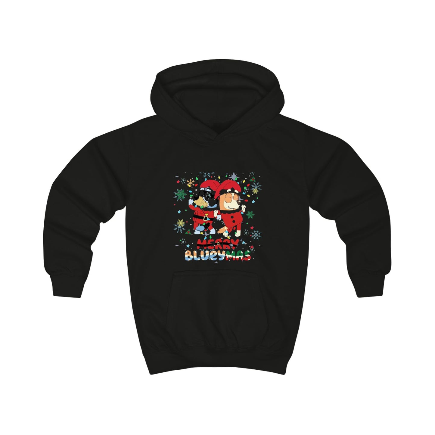 Kids Hoodie - Merry Christmas Cartoon Santa Penguins Holiday Sweatshirt