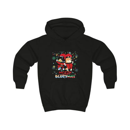 Kids Hoodie - Merry Christmas Cartoon Santa Penguins Holiday Sweatshirt