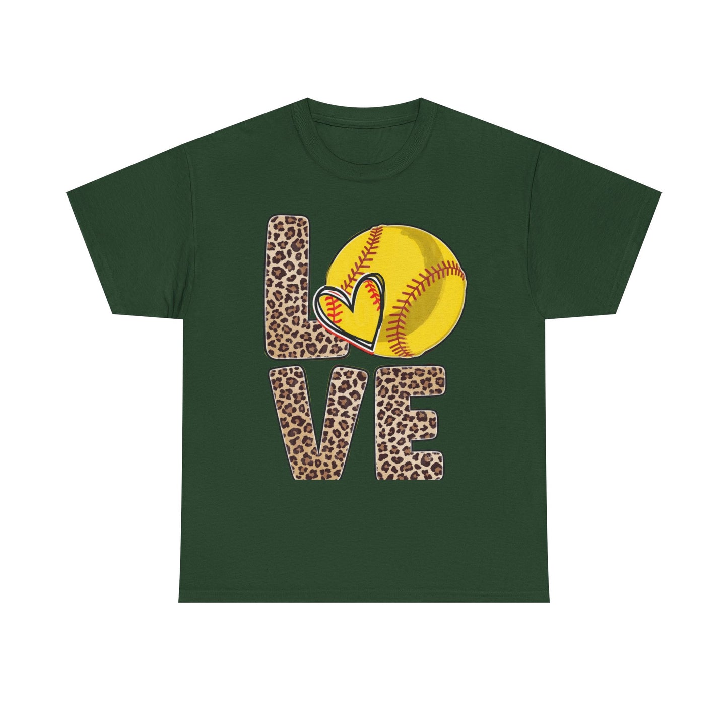 Softball Love Leopard Print T-Shirt