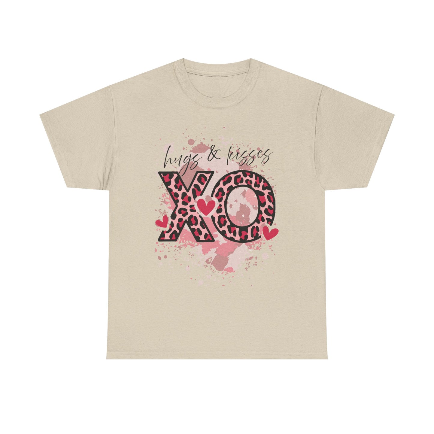 XO Hugs & Kisses Leopard Print Tee — Valentine's Day Graphic Shirt