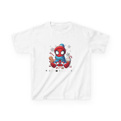 Kids Tee — Cozy Winter Superhero with Cookies & Hot Cocoa