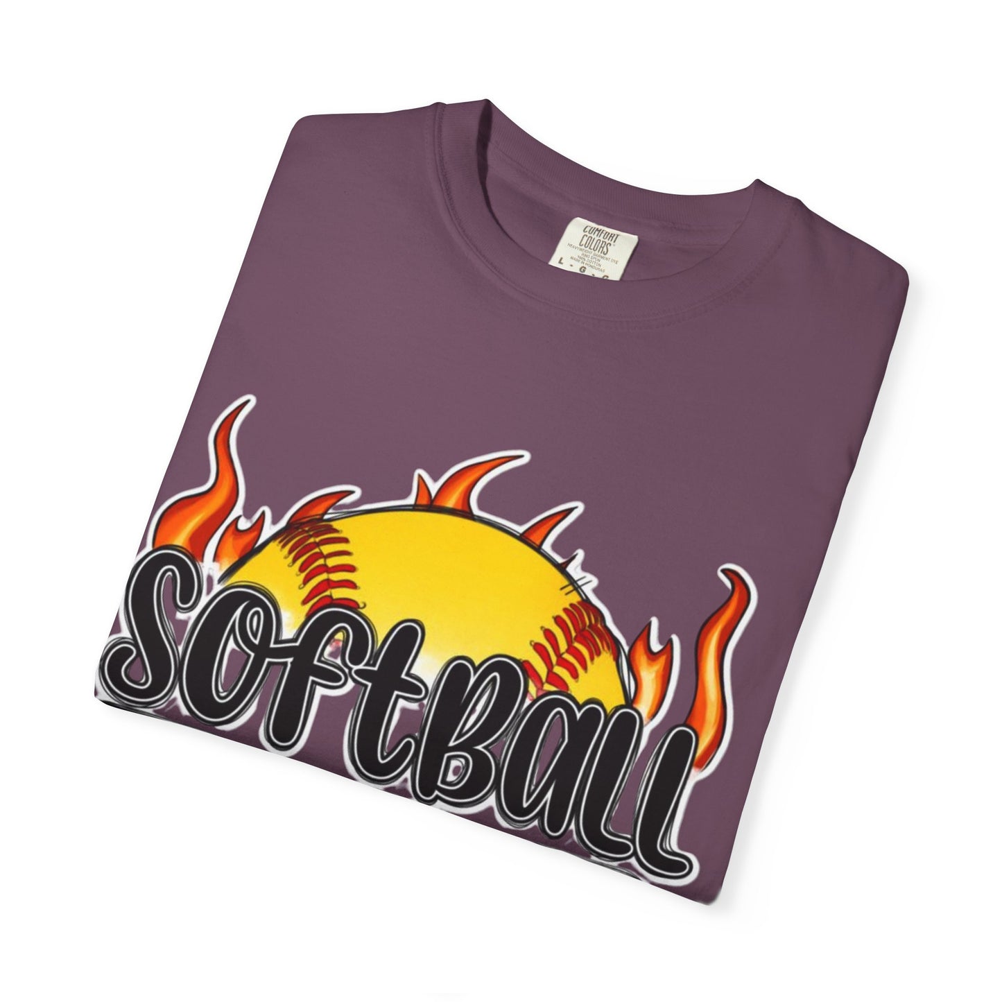 Softball Dad T-Shirt — Flaming Softball Design