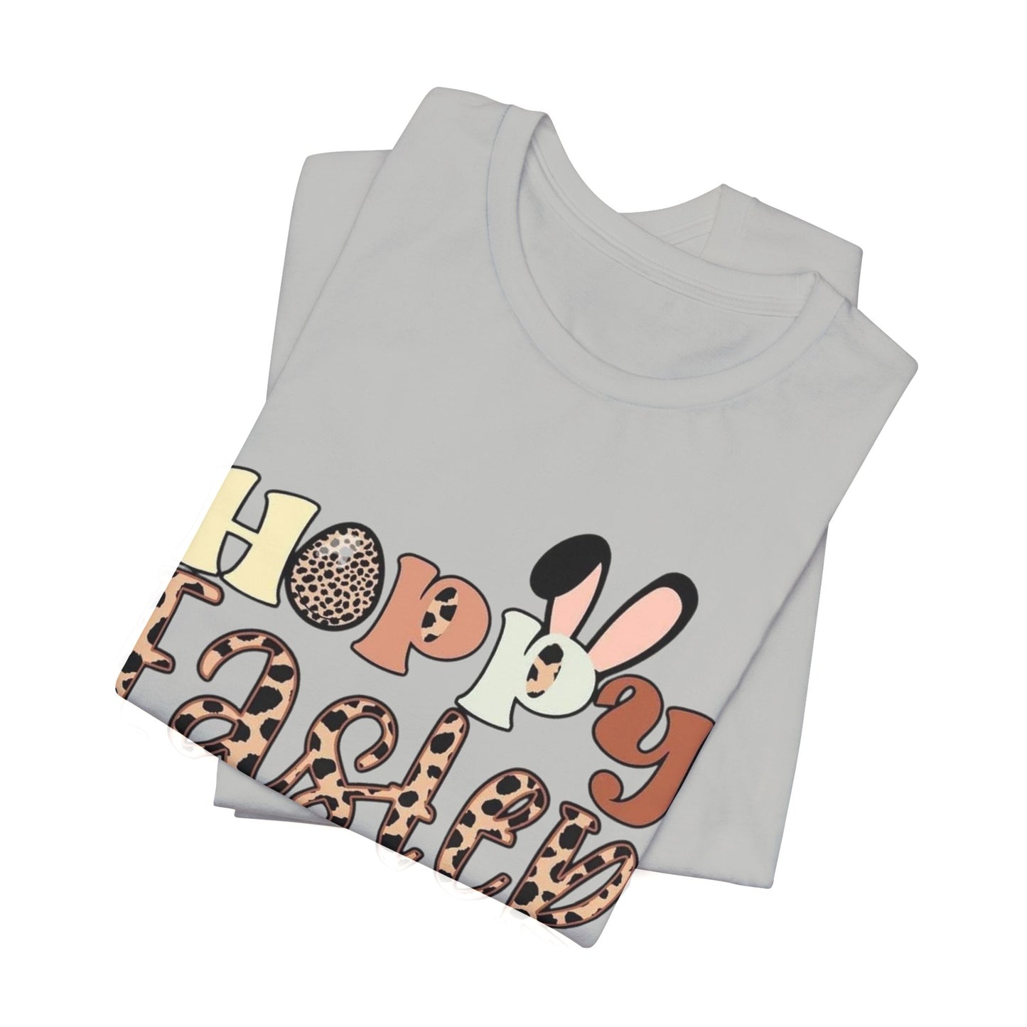 Happy Easter Leopard Print Tee — Cute Bunny Egg Holiday T-Shirt