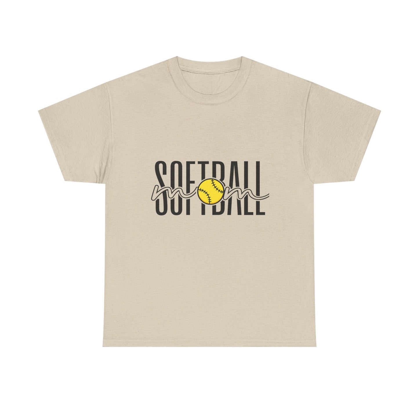 Softball Mom/Player Tee — Retro Script Softball Graphic T-Shirt