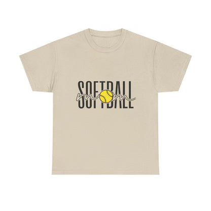 Softball Mom/Player Tee — Retro Script Softball Graphic T-Shirt