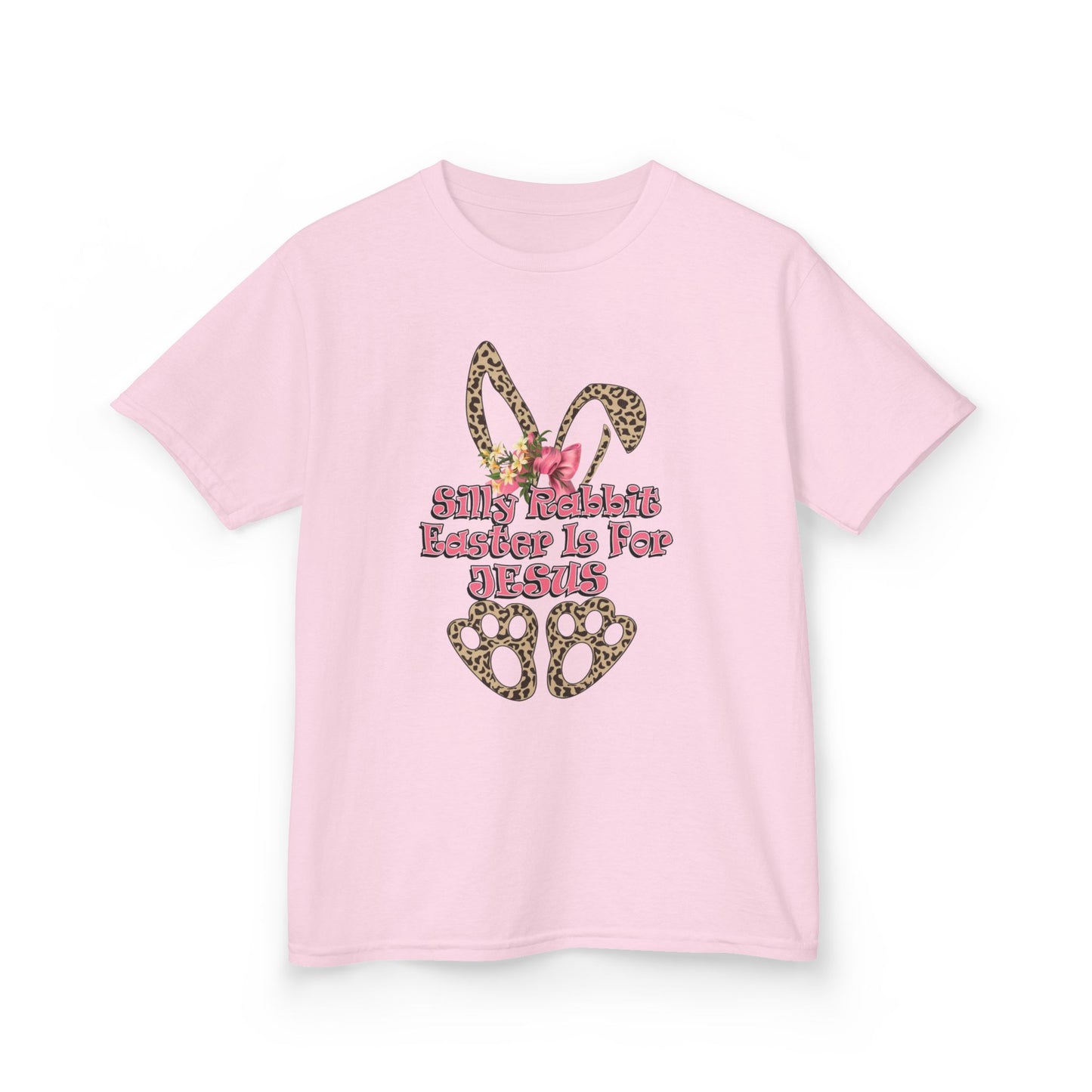 Kids Tee — Leopard Bunny Ears & 'This Little Bunny Is For Jesus' Easter Shirt