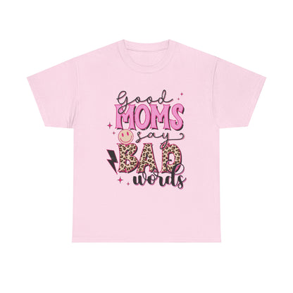 T-Shirt — "Good Moms Say Bad Words" Pink Leopard Graphic Mother's Day Tee