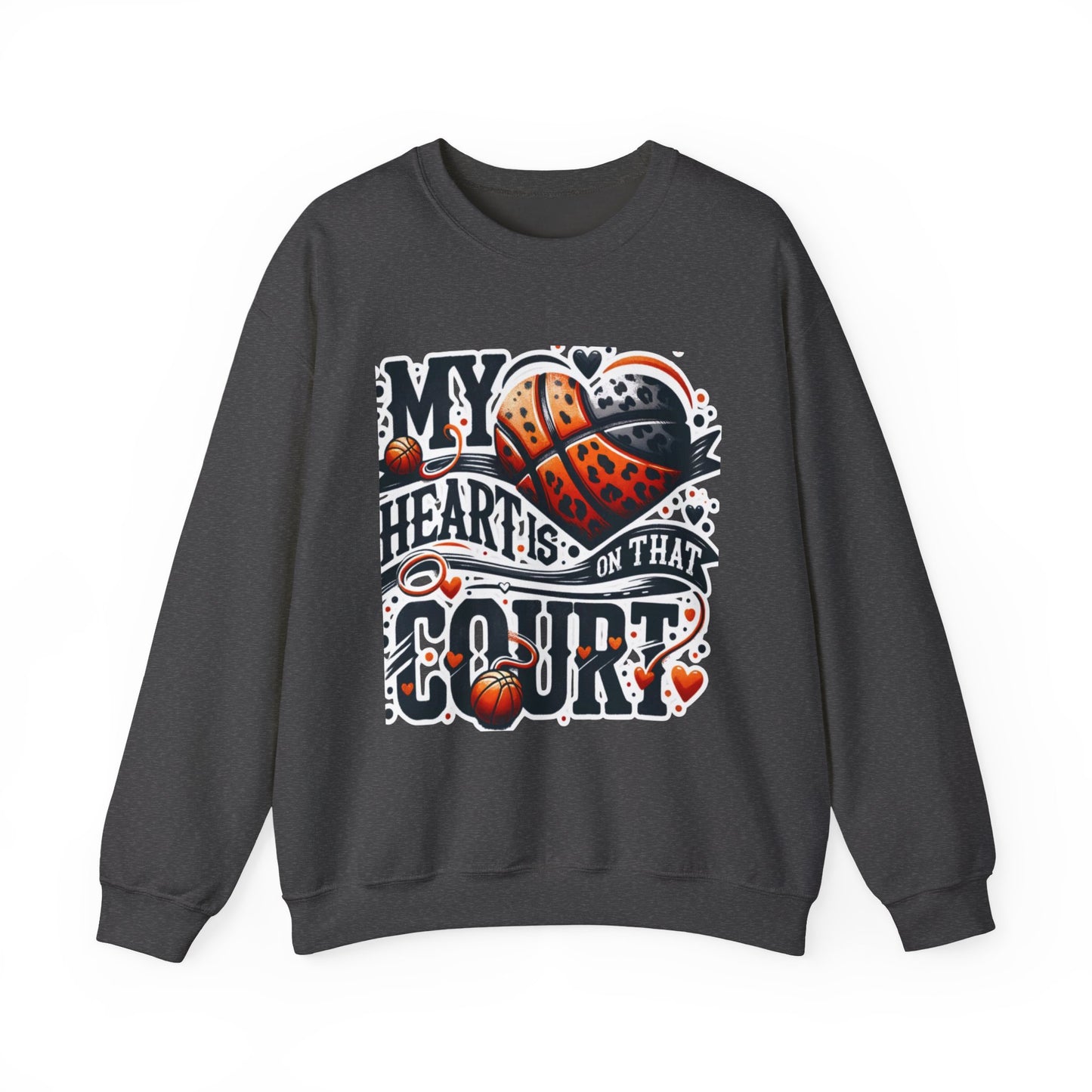 Basketball 'My ❤️Is On That Court' Crewneck Sweatshirt