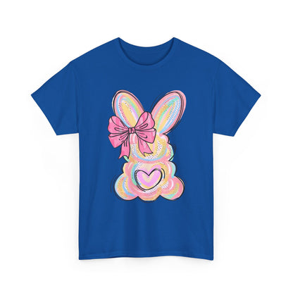 Pastel Bunny Heart T‑Shirt — Cute Easter Bunny Tee with Bow