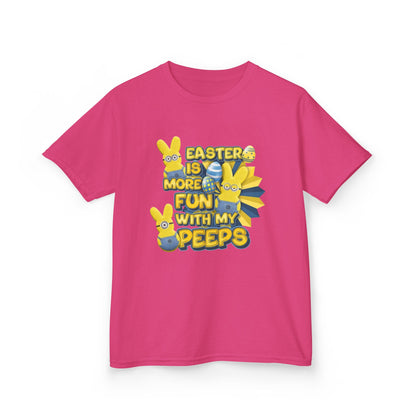 Kids Tee — "Easter Is More Fun With My Peeps" Cute Bunny & Chick Design