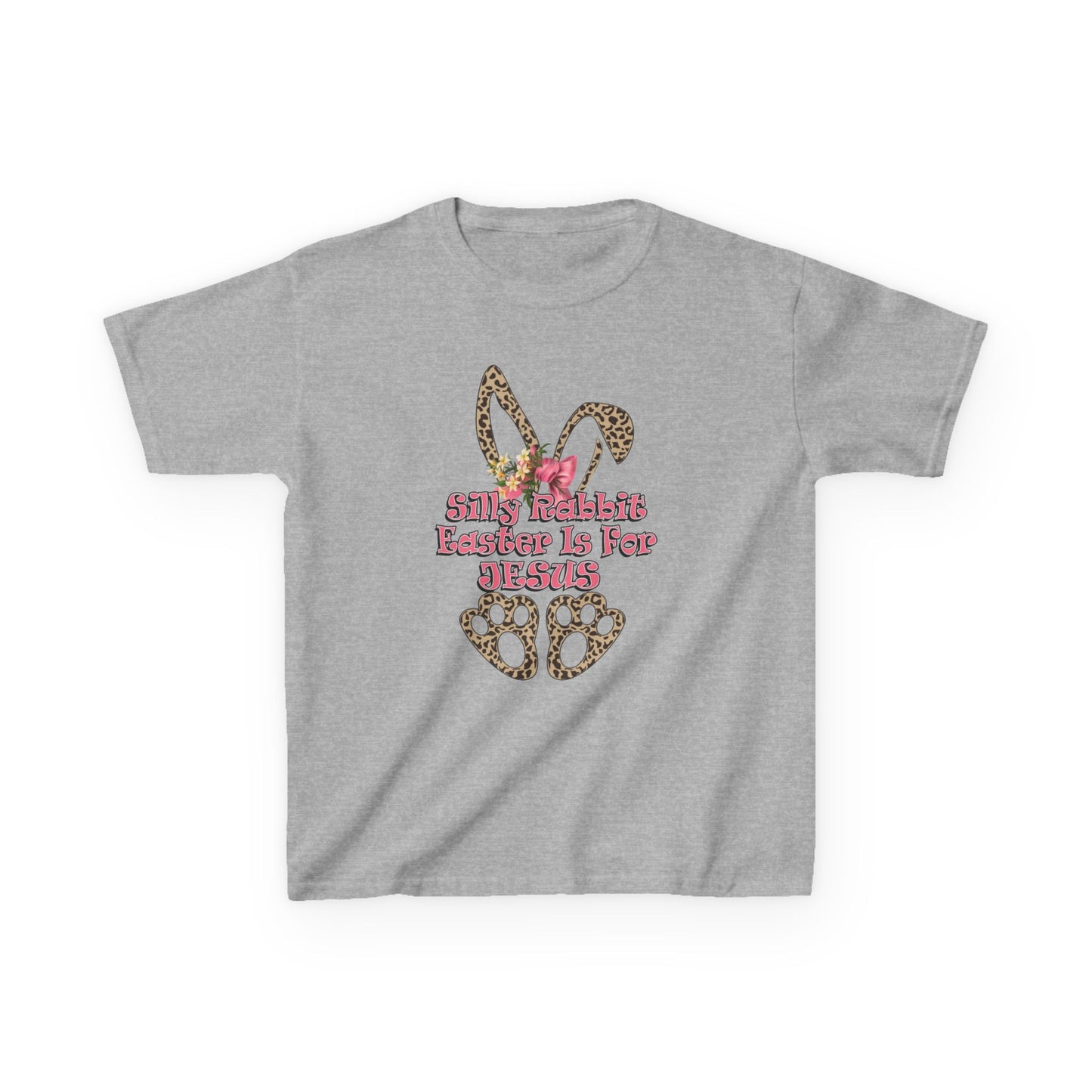 Kids Tee — Leopard Bunny Ears & 'This Little Bunny Is For Jesus' Easter Shirt