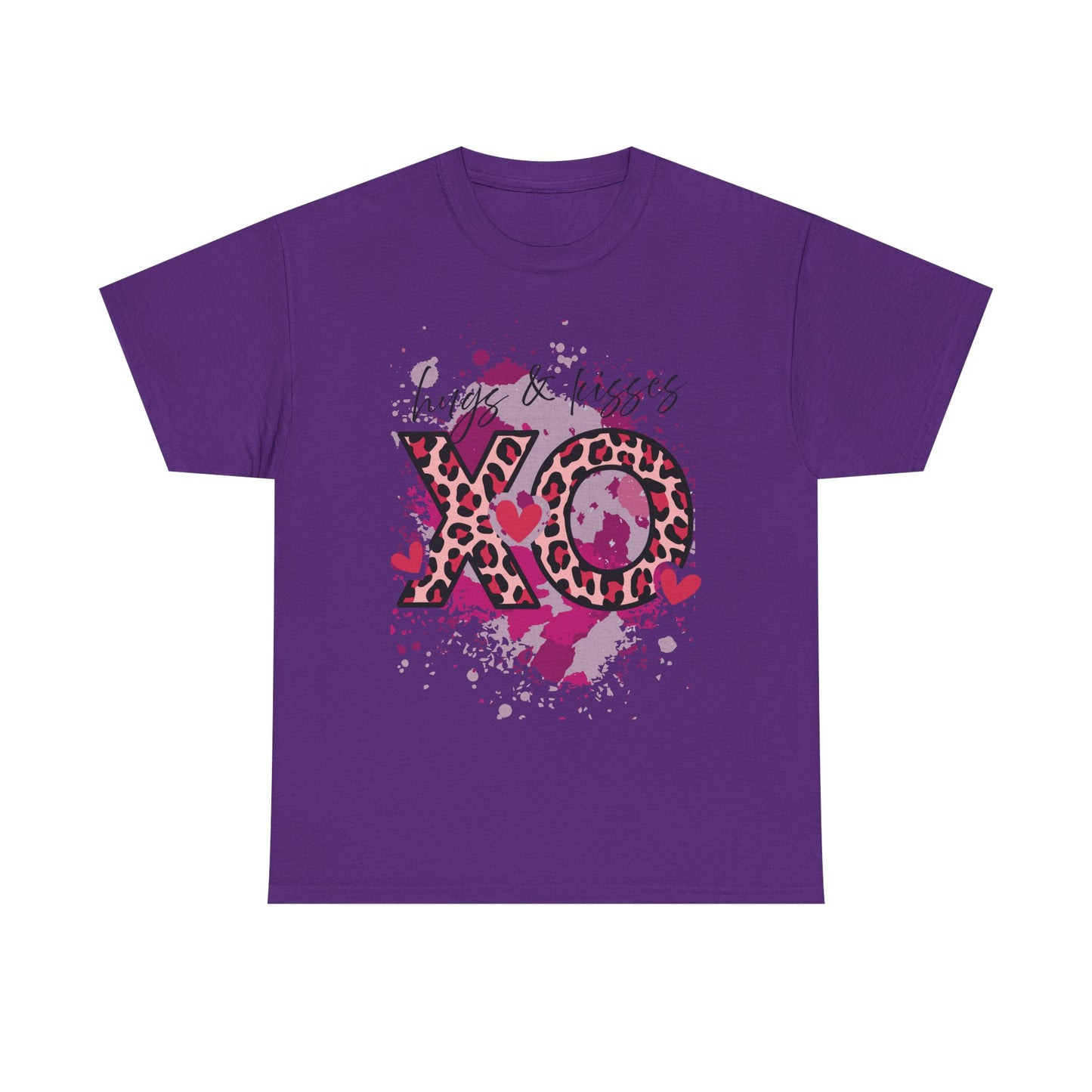 XO Hugs & Kisses Leopard Print Tee — Valentine's Day Graphic Shirt