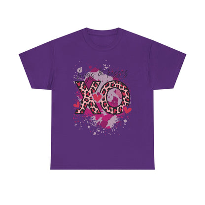 XO Hugs & Kisses Leopard Print Tee — Valentine's Day Graphic Shirt