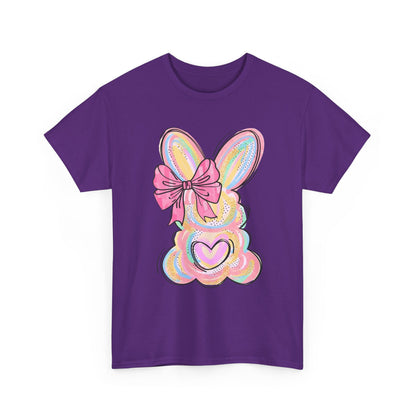 Pastel Bunny Heart T‑Shirt — Cute Easter Bunny Tee with Bow