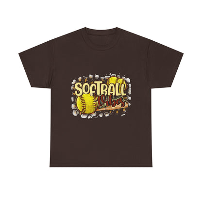 Softball Vibes- Unisex Heavy Cotton Tee