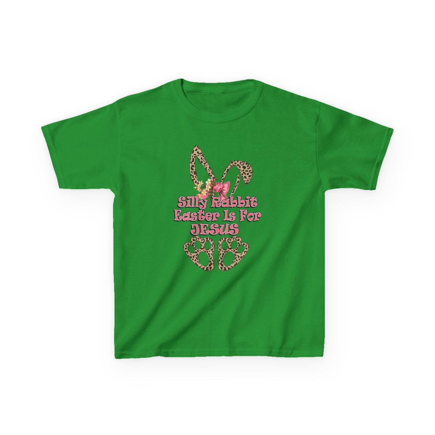 Kids Tee — Leopard Bunny Ears & 'This Little Bunny Is For Jesus' Easter Shirt
