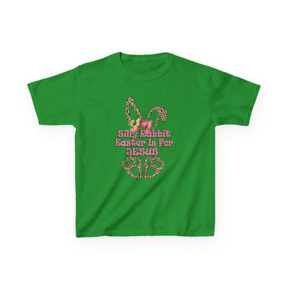 Kids Tee — Leopard Bunny Ears & 'This Little Bunny Is For Jesus' Easter Shirt