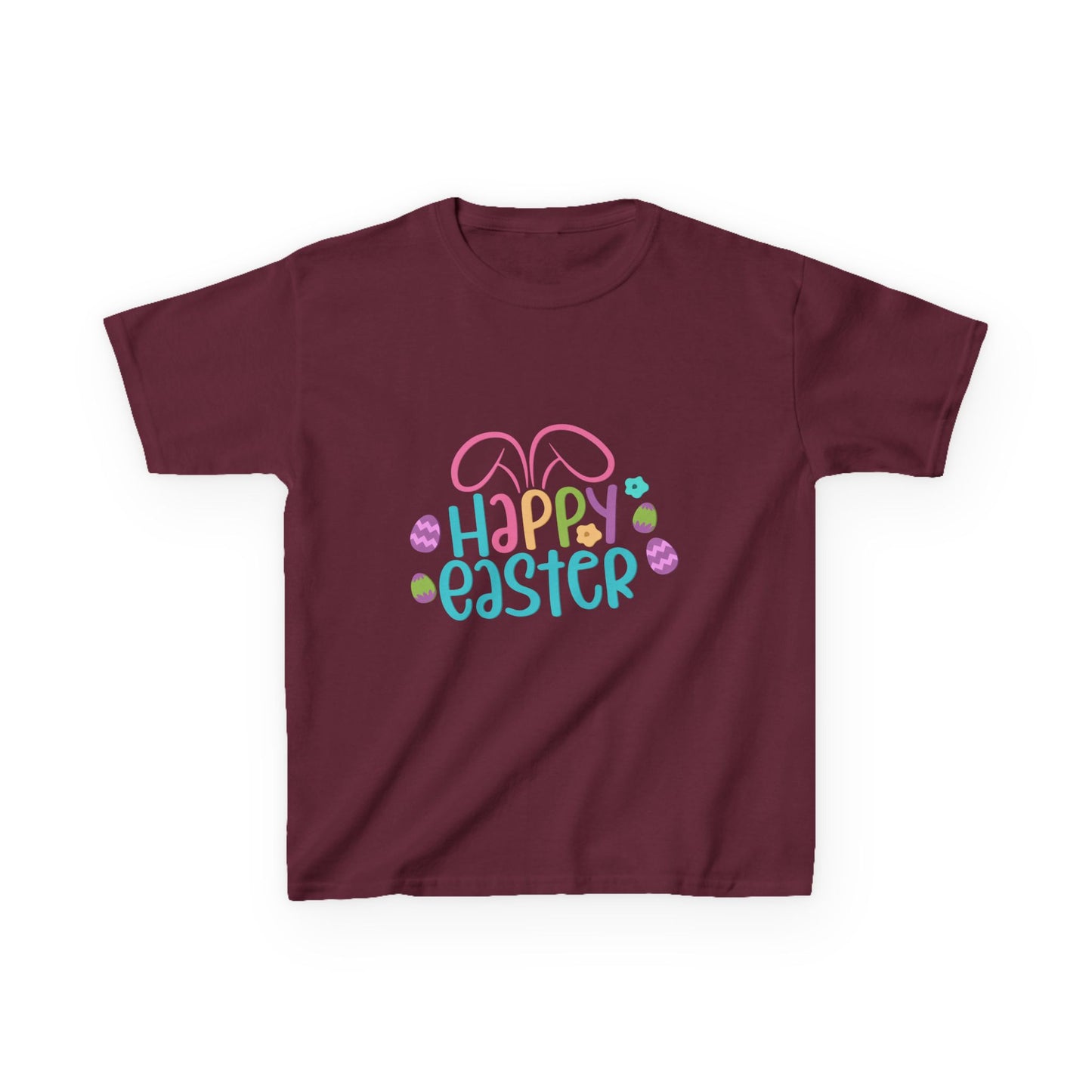 Happy Easter Kids Tee — Bunny Ears & Easter Eggs Holiday Shirt