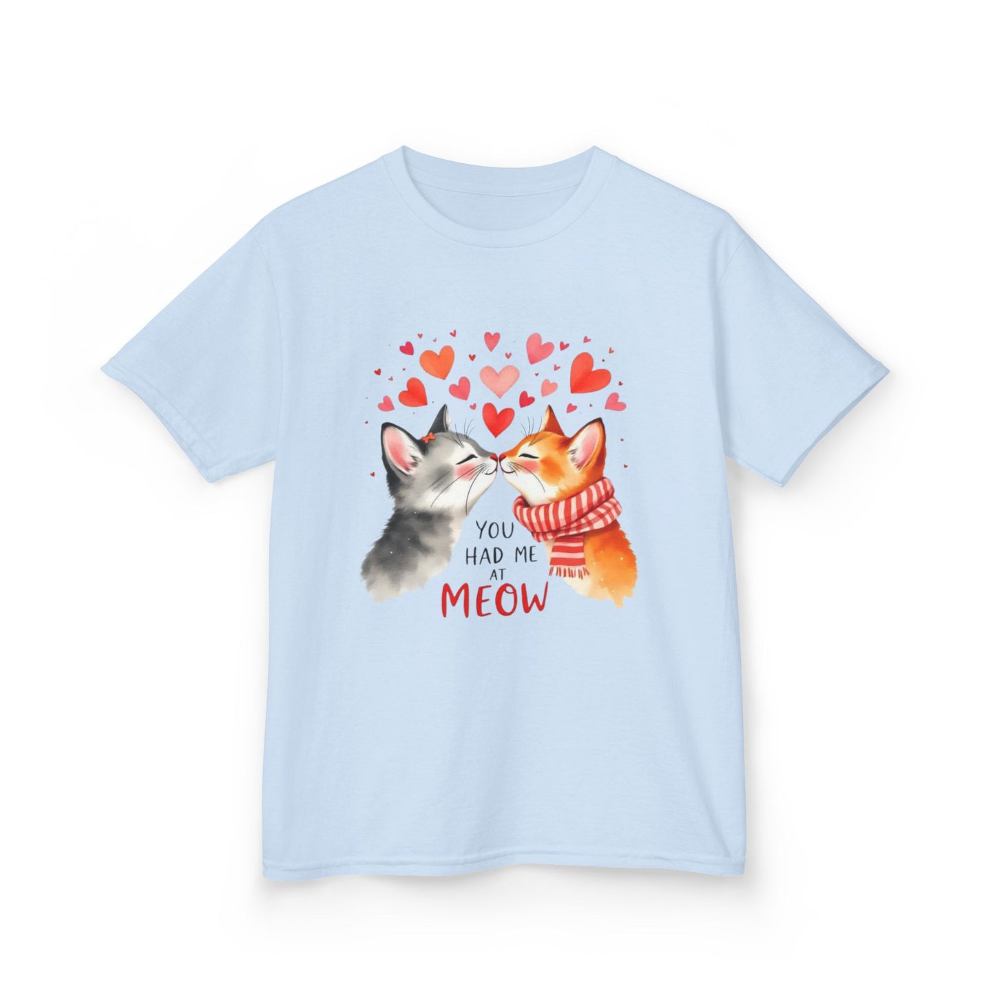 Kids Tee — Cute Cats 'You Had Me at Meow' Valentine Shirt