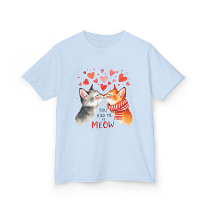 Kids Tee — Cute Cats 'You Had Me at Meow' Valentine Shirt