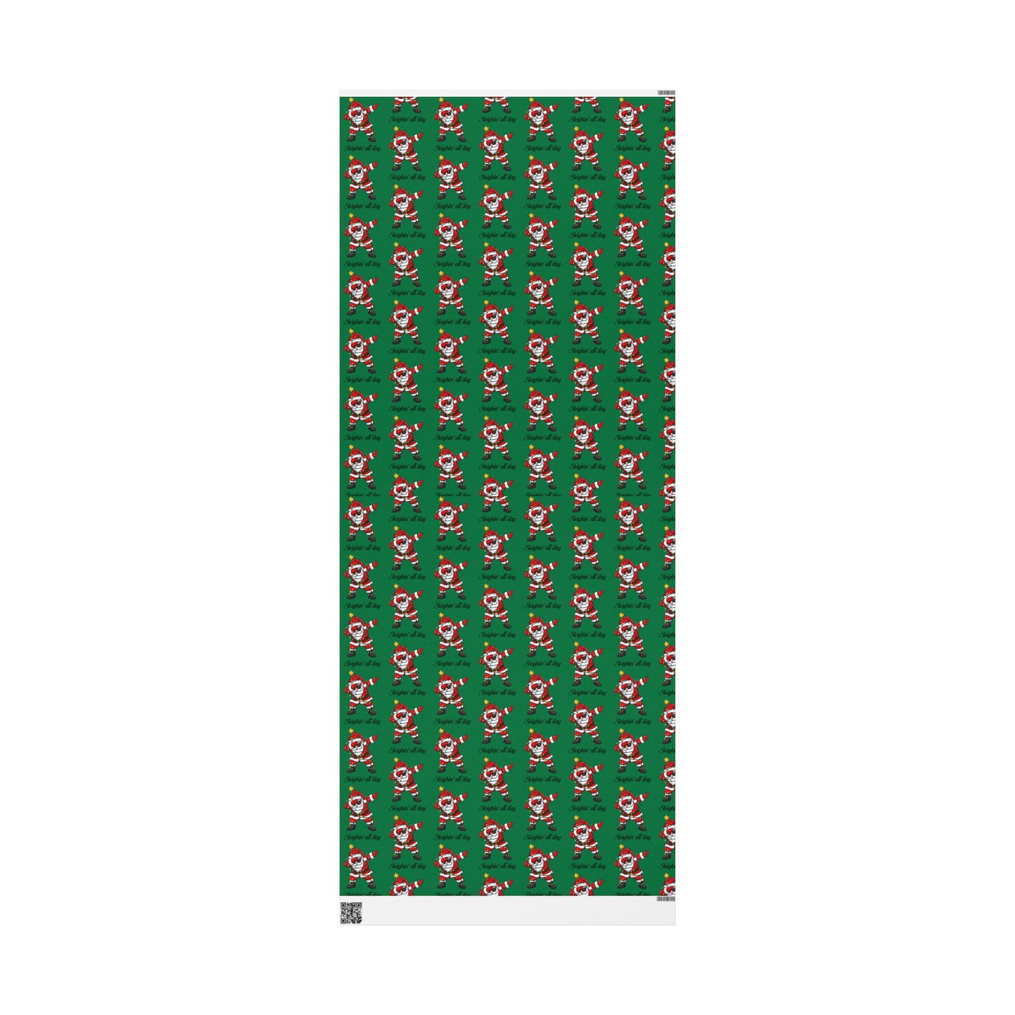 Dabbin' Santa Pattern Wrapping Paper Roll