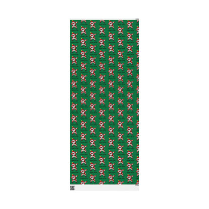 Dabbin' Santa Pattern Wrapping Paper Roll