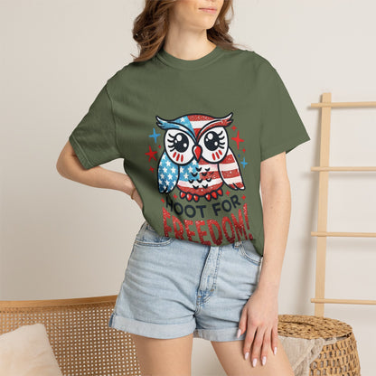 Patriotic 'Hoot for Freedom' Owl T-Shirt
