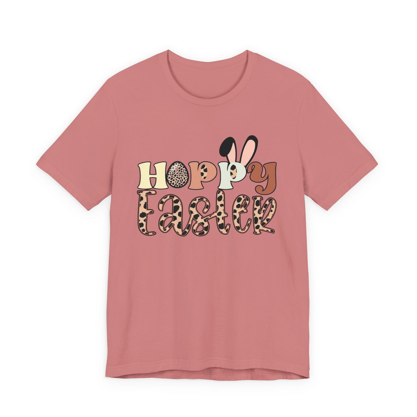 Happy Easter Leopard Print Tee — Cute Bunny Egg Holiday T-Shirt