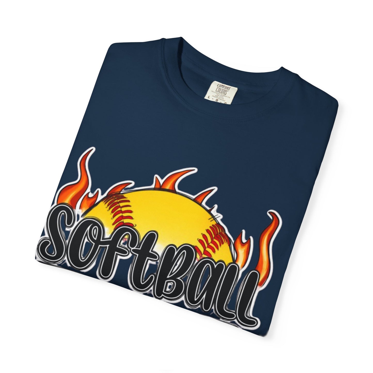 Softball Dad T-Shirt — Flaming Softball Design