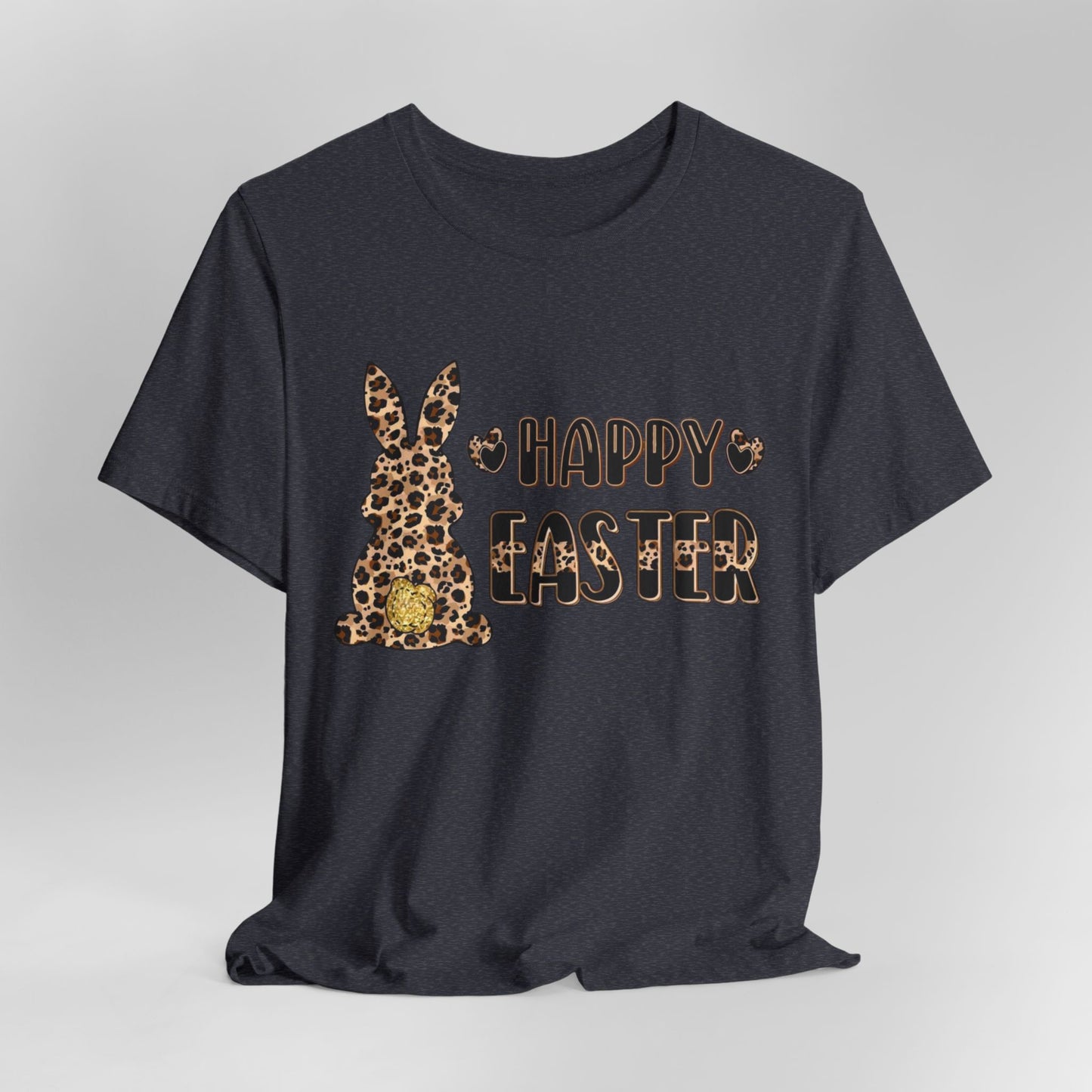 Leopard Print 'Happy Easter' Bunny Tee