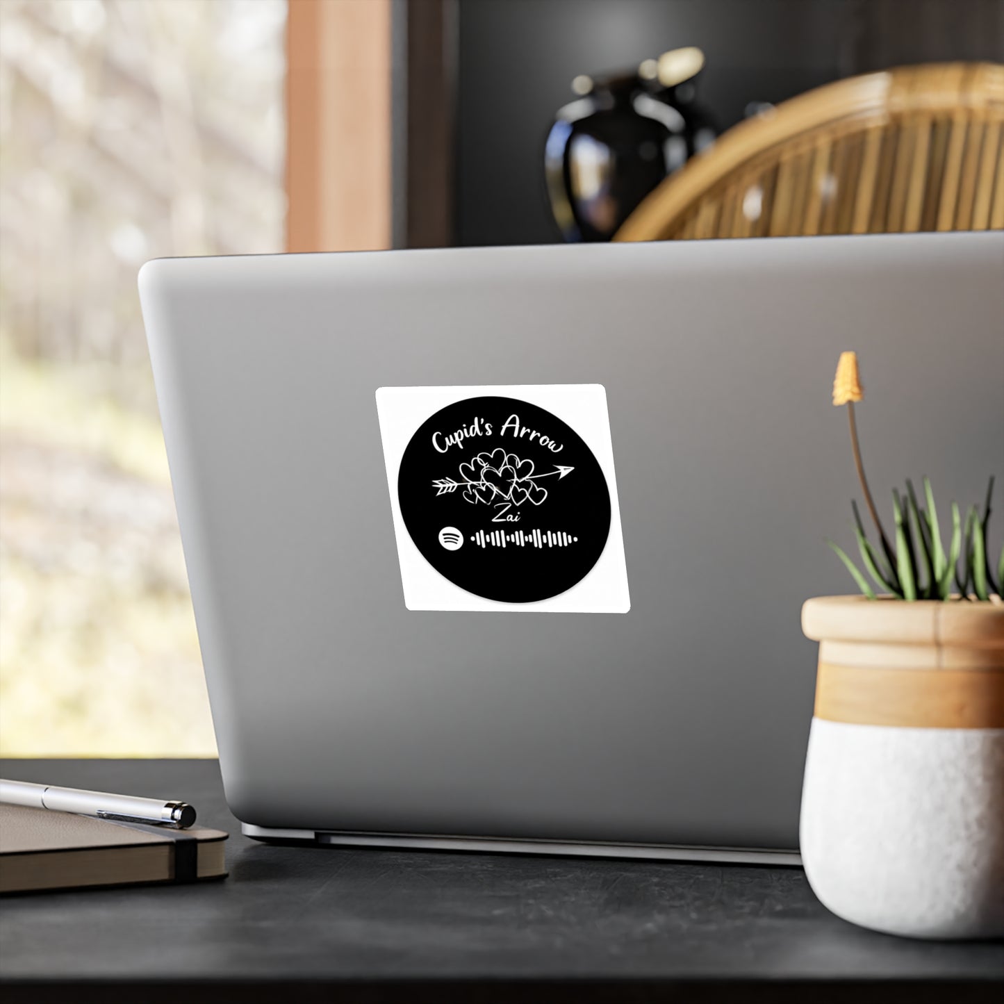 Black Sticker- Cupid’s Arrow – Spotify Code Sticker