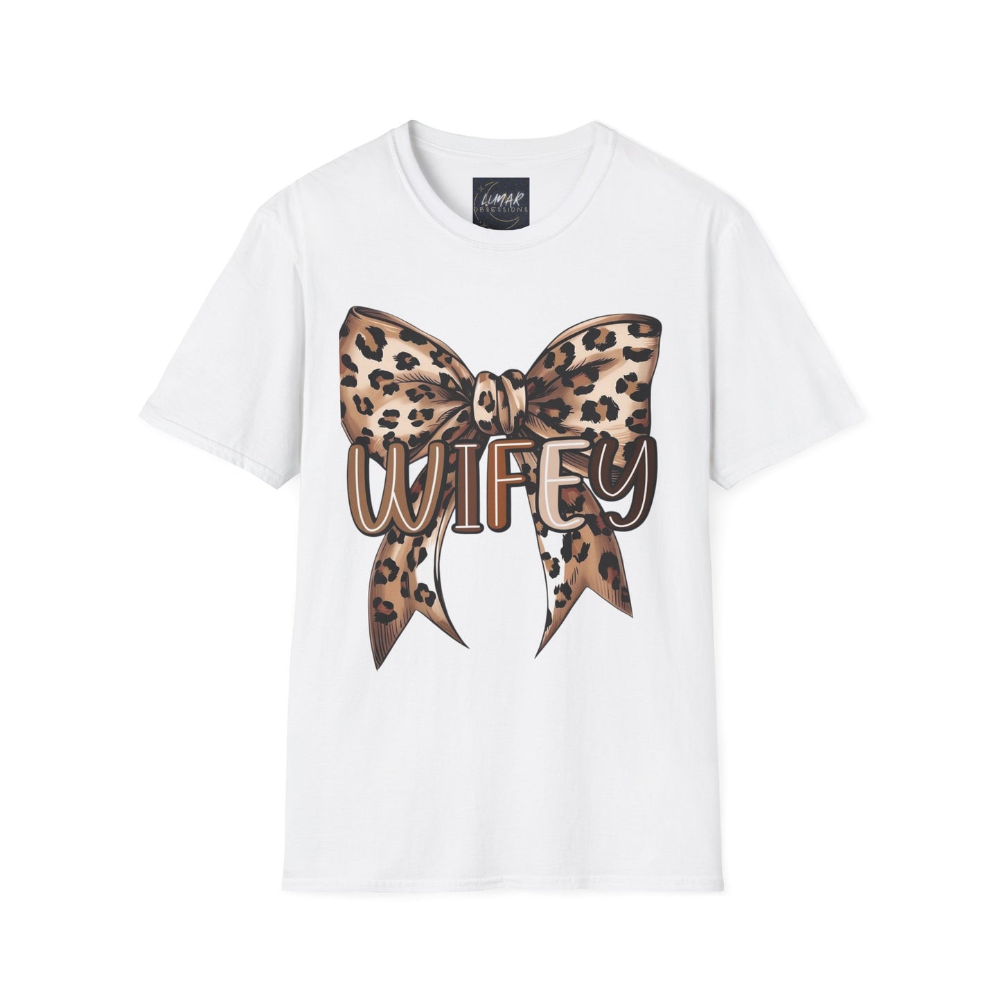 Wifey Leopard Bow T-Shirt — 'WIFEY' Leopard Print Bow Tee