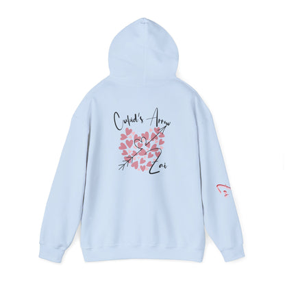 Cupid’s Arrow Lei Hoodie — Heart Arrow Script Pullover for Valentine’s Day